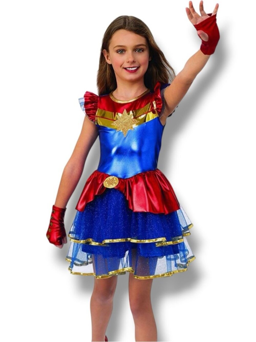 Captain Marvel Costume Tutu Dress  by Rubie’s Costumes Kids Medium 8-10 - Picture 1 of 13